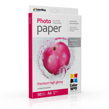 ColorWay Photo Paper, 50 sheets | 255 g/m² | A4 | Premium High Glossy
