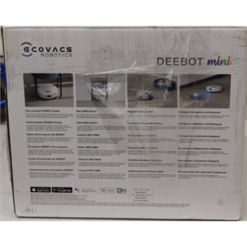 SALE OUT. Ecovacs DEEBOT mini Vacuum cleaner, Robot, Wet&Dry, ZeroTangle Technology, Agile Navigation, White/Blue + Auto-empty station | Ecovacs Robotic Vacuum Cleaner | DEEBOT mini BLUE | Wet&Dry | Li-ion | 3200 mAh | Dust capacity 1.8 L | 8000 Pa | Whit