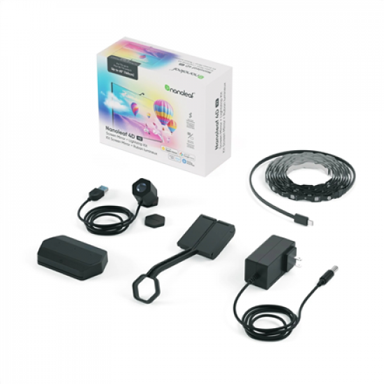 Nanoleaf 4D V2 TV Screen Mirror + Light Strips Kit (for TV & Monitor up to 65'') | 24 W | Multicolor RGB