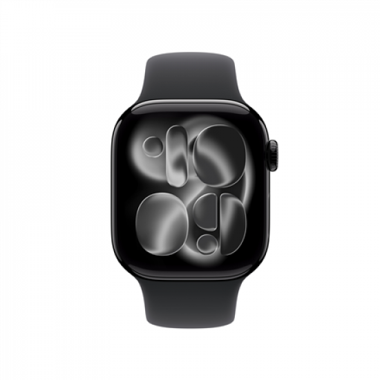 Apple Watch Series 11 GPS 42mm Jet Black Aluminium Case with Black Sport Band - M/L | Apple