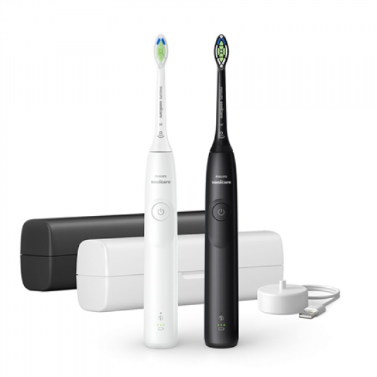 Philips Electric Toothbrush, Duo pack | HX7109/01 Sonicare Series 5300 | Rechargeable | For adults | Number of brush heads included 2 | Number of teeth brushing modes 1 | White/Black