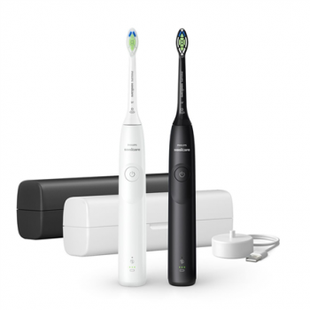 Philips Electric Toothbrush, Duo pack | HX7109/01 Sonicare Series 5300 | Rechargeable | For adults | Number of brush heads included 2 | Number of teeth brushing modes 1 | White/Black