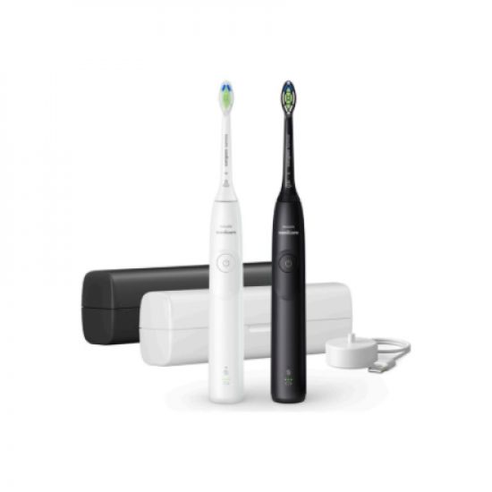 Philips Electric Toothbrush, Duo pack | HX7109/01 Sonicare Series 5300 | Rechargeable | For adults | Number of brush heads included 2 | Number of teeth brushing modes 1 | White/Black