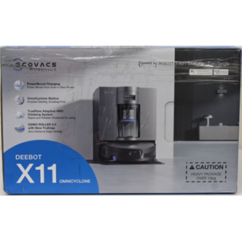 SALE OUT. Ecovacs DEEBOT X11 OMNICYCLONE EU Vacuum & mop, Wet&Dry,with new bagless All-in-One OmniCyclone station, Black (with brown shimmer | Ecovacs Robot Vacuum Cleaner with New Bagless All-in-One OmniCyclone Station | DEEBOT X11 OMNICYCLONE EU | Wet&D