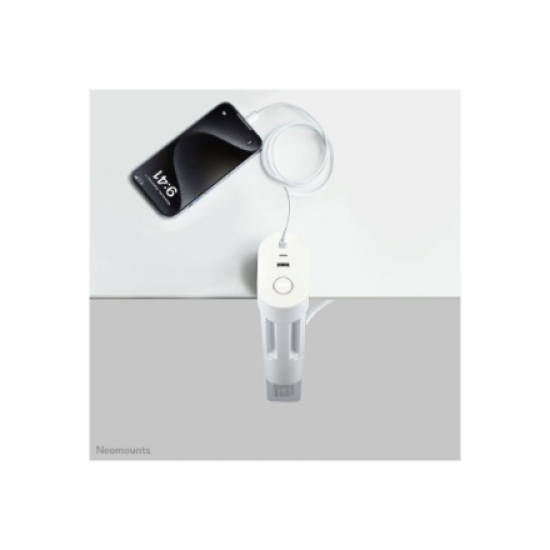 Neomounts | Desk socket with clamp and USB-C and USB-A ports - Quick charge | DS22-840WH6 | White