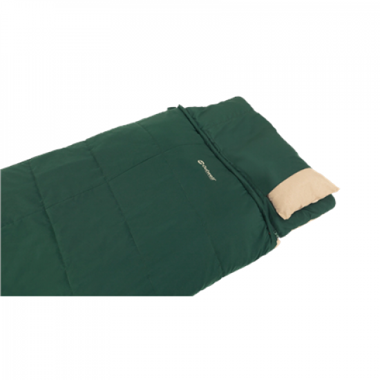Outwell Contour Prime Green | Sleeping Bag | 220 x 85 cm | -13 to 16 °C | Right Zipper