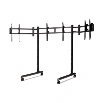 Next Level Racing Floor stand | Round Tube Freestanding Single Monitor Stand | Up to 3x43 