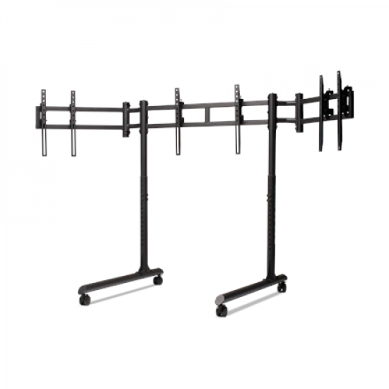 Next Level Racing Floor stand | Round Tube Freestanding Single Monitor Stand | Up to 3x43 