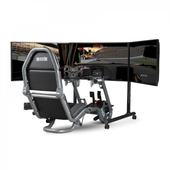 Next Level Racing Floor stand | Round Tube Freestanding Single Monitor Stand | Up to 3x43 