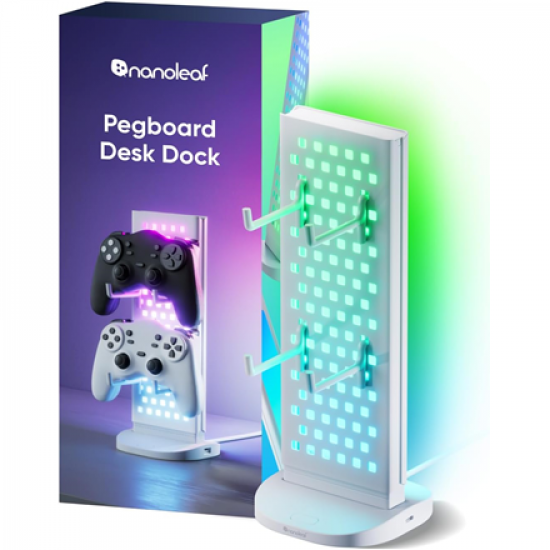 Nanoleaf Pegboard Desk Dock, White | 15 W | RGB