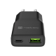 Natec Ribera USB Charger Gan Slim USB 1X USB-A + 1X USB-C 20W | NUC-2377
