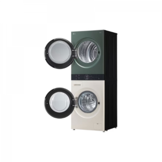 LG Washing machine with dryer | WT1210EGF | Energy efficiency class A/C | Front loading | Washing capacity 12 kg | 1400 RPM | Depth 66 cm | Width 60 cm | LED | Drying system | Drying capacity 10 kg | Steam function | Beige/Green