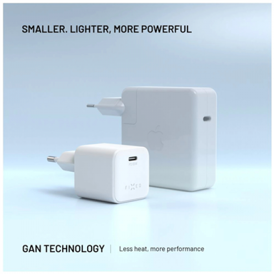 Fixed Mini GaN power adapter with USB-C output and PD support, 65W