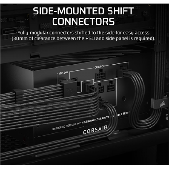 Corsair Fully Modular ATX Power Supply (EU) | RM750x SHIFT | 750 W | Black