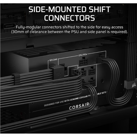 Corsair Fully Modular ATX Power Supply (EU) | RM850x SHIFT | 850 W | Black