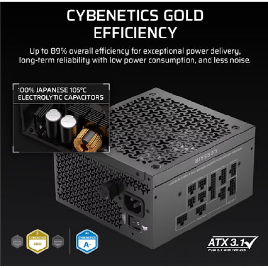 Corsair Fully Modular ATX Power Supply (EU) | RM850x SHIFT | 850 W | Black