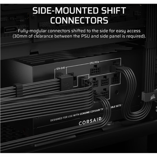 Corsair Fully Modular ATX Power Supply (EU) | RM1000x SHIFT | 1000 W | Black
