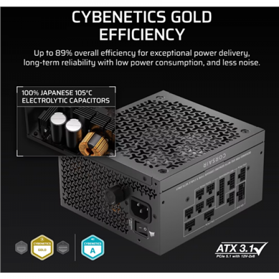Corsair Fully Modular ATX Power Supply (EU) | RM1000x SHIFT | 1000 W | Black