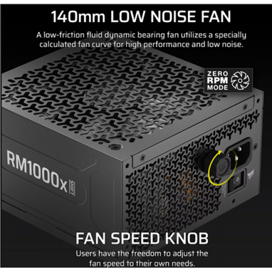 Corsair Fully Modular ATX Power Supply (EU) | RM1000x SHIFT | 1000 W | Black