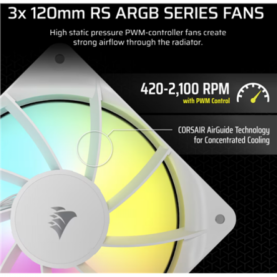 Corsair Liquid CPU Cooler | 360 RS ARGB | White
