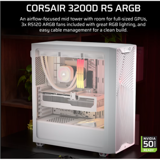 Corsair PC Case | 3200D RS ARGB | White | Mid-Tower