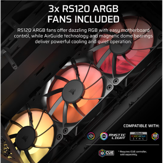 Corsair PC Case | 3200D RS ARGB | Smoke | Mid-Tower