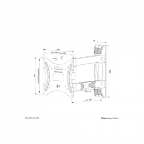 Neomounts WL40-550BL12 TV mount wall 32-55