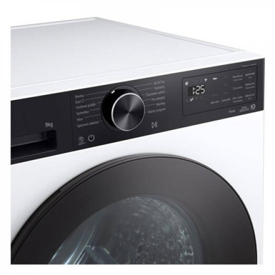 LG RHX5009TKB Dryer Machine with Heat pump, B, Front loading, 9 kg, LED, Depth 66 cm, Wi-Fi, White
