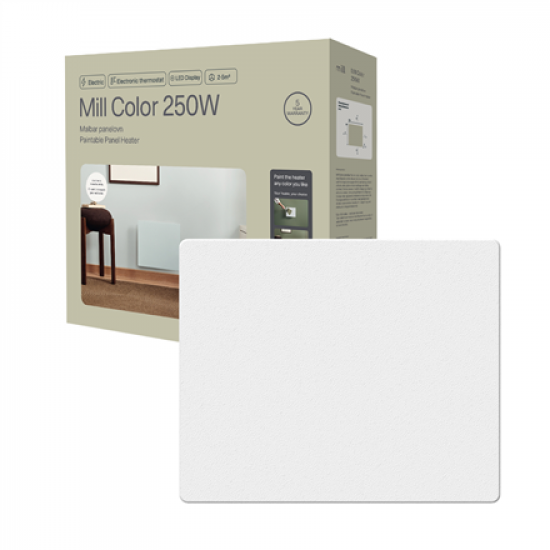 Mill COLOR250 Color Panel Heater, Paintable, 250 W, White