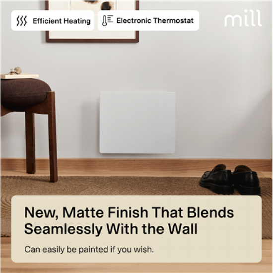 Mill COLOR250 Color Panel Heater, Paintable, 250 W, White