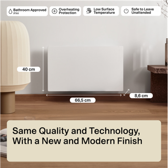 Mill COLOR700DN Color Panel Heater, Paintable, 700 W, White