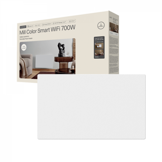 Mill COLOR700WIFI4 Color Panel Heater, Paintable, 700 W, Wifi+App control, White