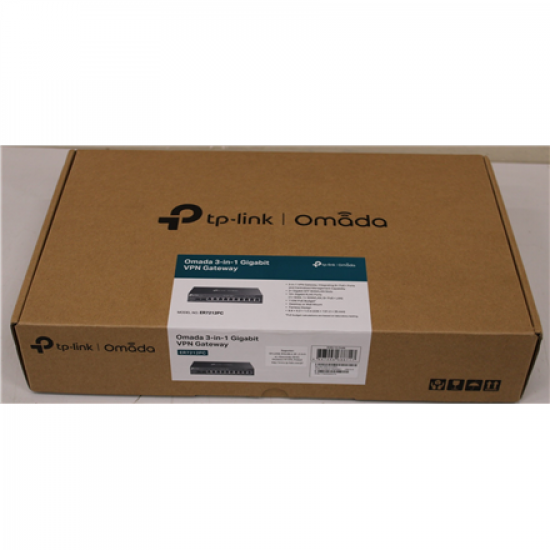 SALE OUT. TP-LINK Omada 3-in-1 Gigabit VPN Router | ER7212PC | 802.1q | 10/100/1000 Mbit/s | Ethernet LAN (RJ-45) ports 8 | Mesh Support No | MU-MiMO No | No mobile broadband | 24 month(s) | USED, SCRATCHED ON BACK