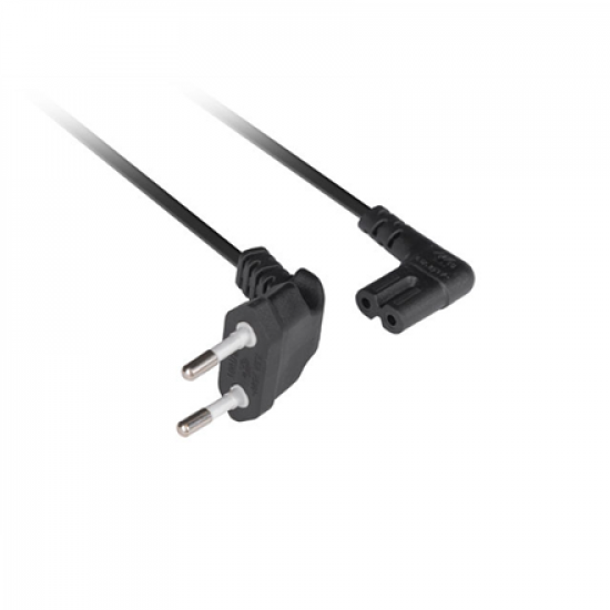 Lanberg CEE 7/16->IEC 320 C7 Euro (radio) power cord 3m angled VDE, black | Lanberg