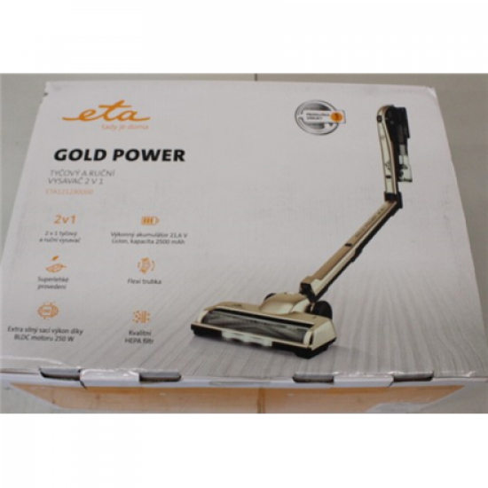 SALE OUT. ETA Vacuum Cleaner | Gold Power 1212 90000 | Cordless operating | 250 W | 21.6 V | Operating time (max) 35 min | Cream | Warranty 24 month(s) | DEMO, USED