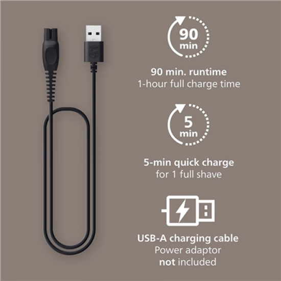 Philips Head Shaver | Pro 5000 Series HS5980/15 | Operating time (max) 60 min | Wet & Dry | Lithium | Deep Black