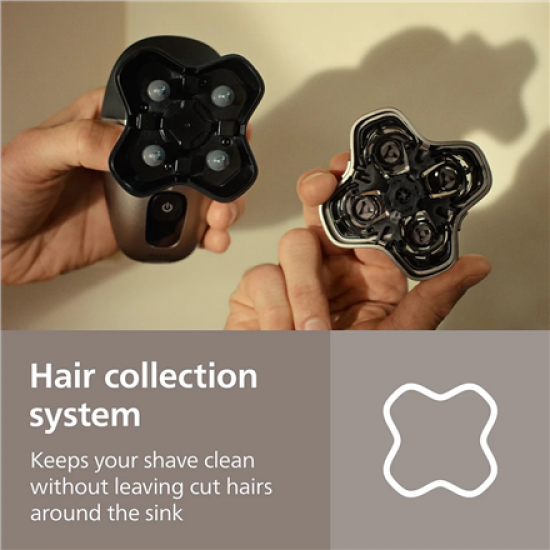 Philips Head Shaver | Pro 5000 Series HS5980/15 | Operating time (max) 60 min | Wet & Dry | Lithium | Deep Black