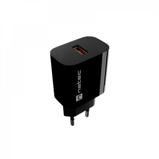 Natec Ribera USB Charger 1X USB-A 18W, Black