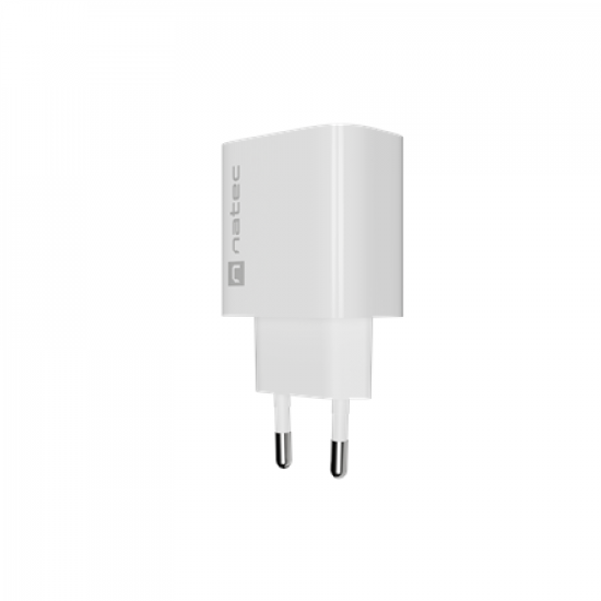 Natec Ribera USB Charger 1X USB-A + 1X USB-C 20W, White