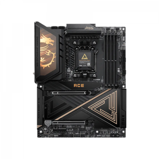 MSI MEG X870E ACE MAX | Processor family AMD | Processor socket AM5 | DDR5 | Supported hard disk drive interfaces SATA, M.2 | Number of SATA connectors 4