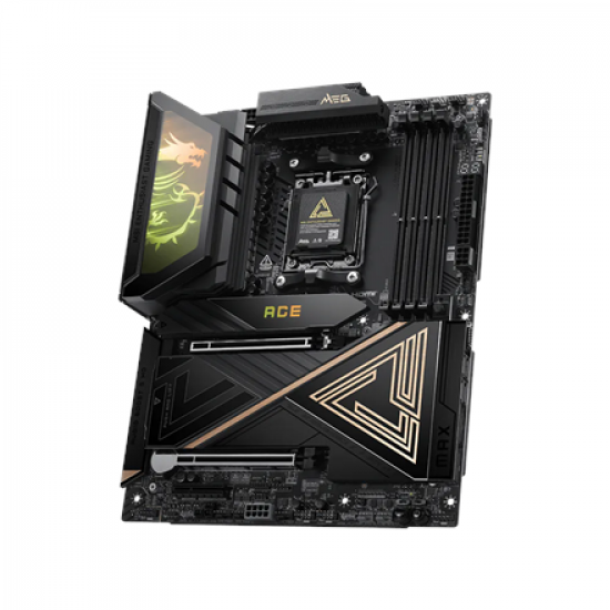 MSI MEG X870E ACE MAX | Processor family AMD | Processor socket AM5 | DDR5 | Supported hard disk drive interfaces SATA, M.2 | Number of SATA connectors 4