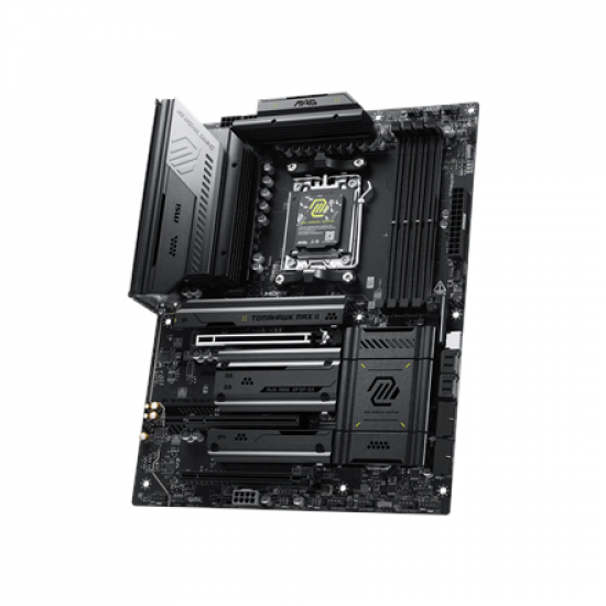 MSI MAG B850 TOMAHAWK MAX WIFI II | Processor family AMD | Processor socket AM5 | DDR5 | Supported hard disk drive interfaces SATA, M.2 | Number of SATA connectors 4