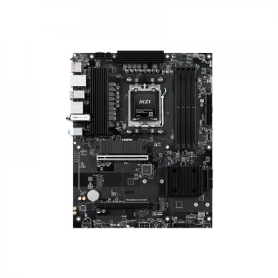 MSI PRO B850-S EVO WIFI | Processor family AMD | Processor socket AM5 | DDR5 | Supported hard disk drive interfaces SATA, M.2 | Number of SATA connectors 4