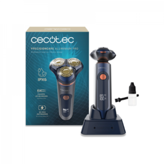 Cecotec Shaver | PrecisionCare Aluminium Pro | Operating time (max) 80 min | Wet & Dry | Blue