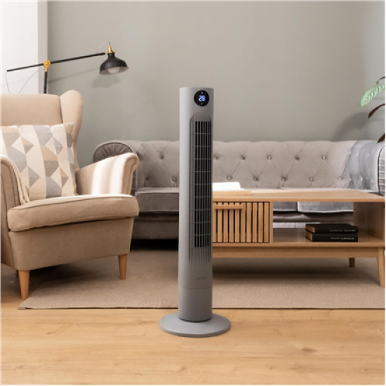 Cecotec EnergySilence 800 Skyline Smart | Tower Fan | Stand Fan | 60 W | Diameter 27 cm | Number of speeds 3 | Oscillation | Remote control | Black/Grey