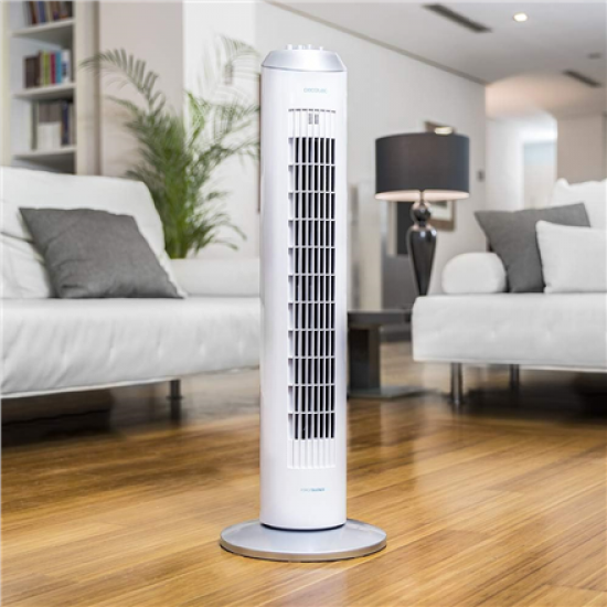 Cecotec EnergySilence 8090 Skyline | Tower Fan | Stand Fan | 60 W | Diameter 29 cm | Number of speeds 3 | Oscillation | White