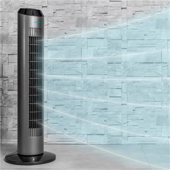 Cecotec EnergySilence 8190 Skyline Ionic | Tower Fan | Stand Fan | 60 W | Diameter 29 cm | Number of speeds 3 | Oscillation | Timer | Remote control | Grey