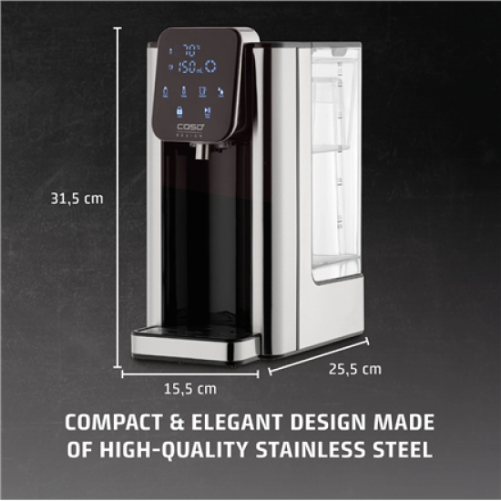 Caso HW 666 Inox | Turbo Hot Water Dispenser | Electric | 2200-2600 W | 2.7 L | Plastic/Stainless Steel | Stainless steel/Black