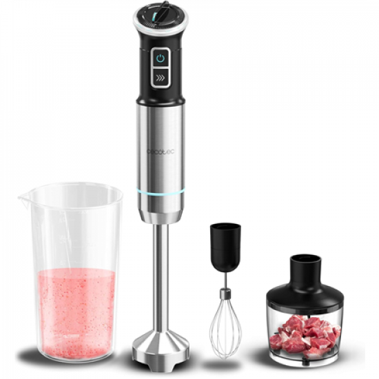 Cecotec Hand blender | Power Neutron 1100MAX Cream&Crush | Hand Blender | 1100 W | Number of speeds Adjustable | Turbo mode | Chopper | Black/Silver