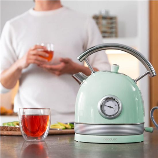 Cecotec Kettle | ThermoSense 420 Vintage | 2200 W | Electric | 1.8 L | Stainless steel | 360° rotational base | Light Green